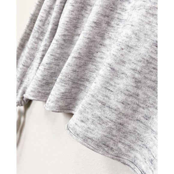 Zara Heather Gray Long Bow Tie Strap Cuff Balloon Sleeves Light Weight Sweater S - Picture 7 of 11